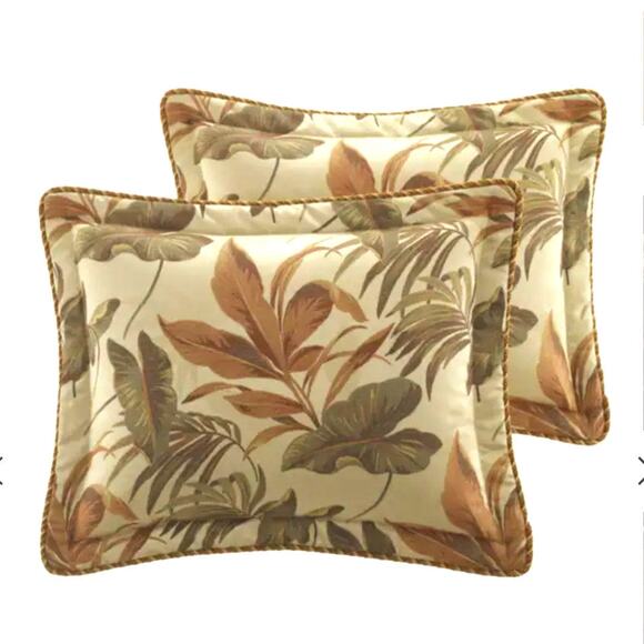 Croscill Bali Tropical Jacquard Woven Standard Pillow Shams - Picture 2 of 10